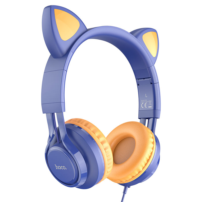 HOCO W36 Cat Ear Headphones for Kids Wired with Microphone 3.5mm Plug Cord Length 1.2m Compatible with Phones and Tablets - Dream Blue HOCO W36 Cat Ear Headphones for Kids Wired with Microphone 3.5mm Plug Cord Length 1.2m Compatible with Phones and Tablets - Dream Blue